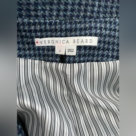 Veronica Beard Hali virgin wool houndstooth blue blazer - Picture 5 of 9